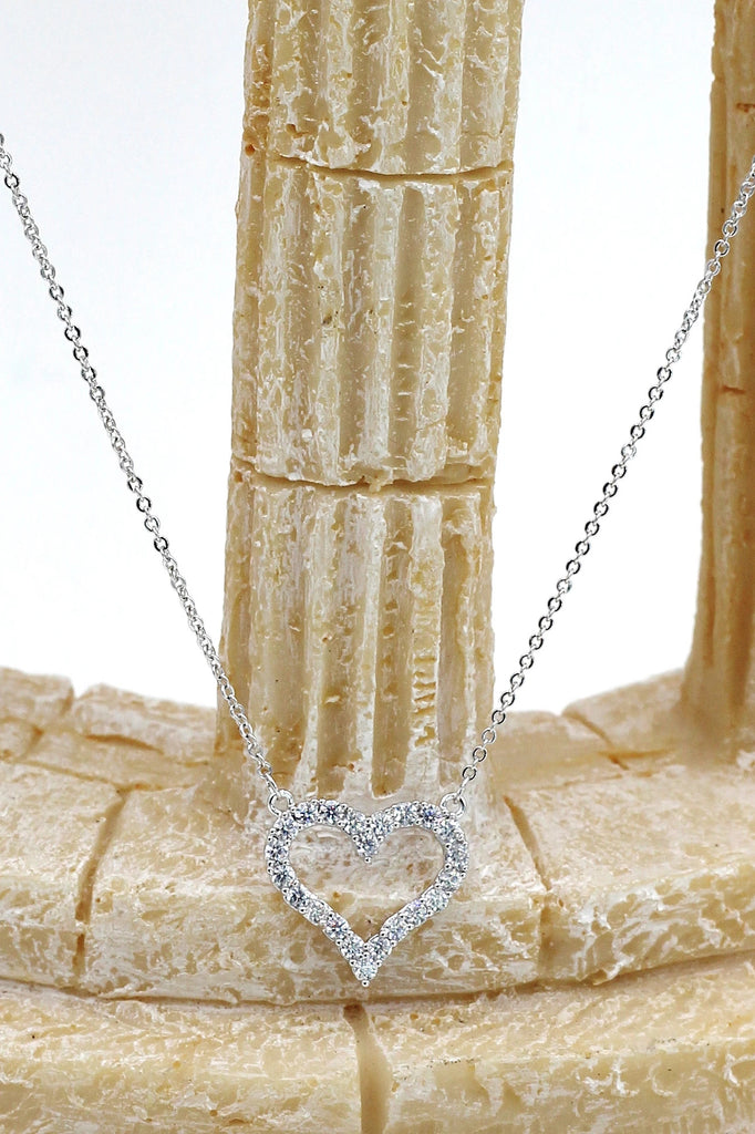 elegant heart crystal necklace earring set