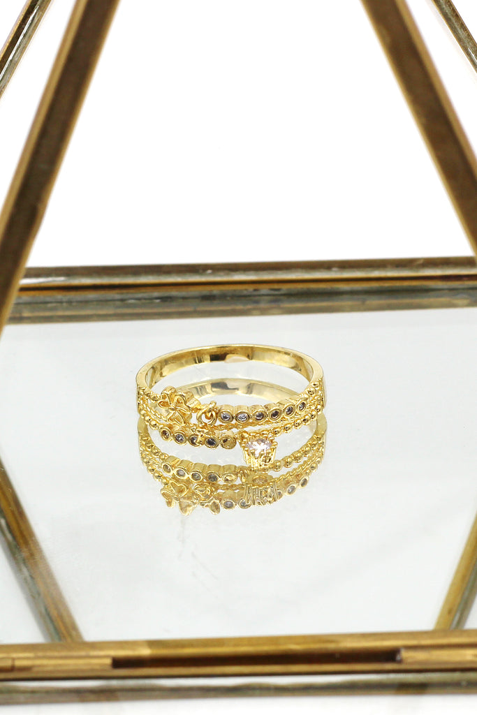 fashion mini crystal golden ring
