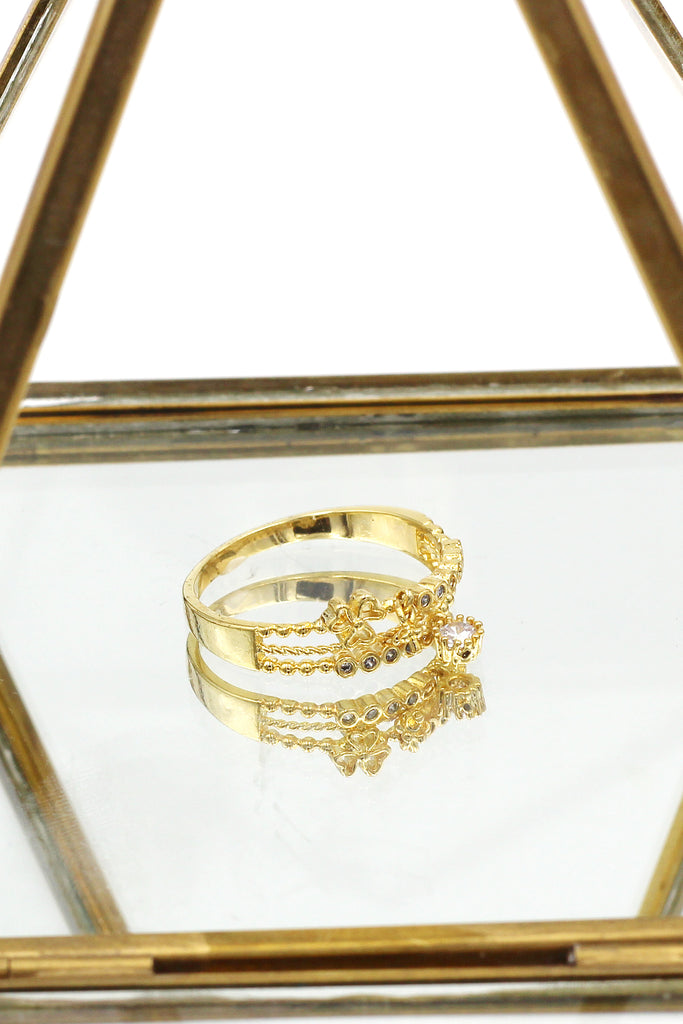 fashion mini crystal golden ring