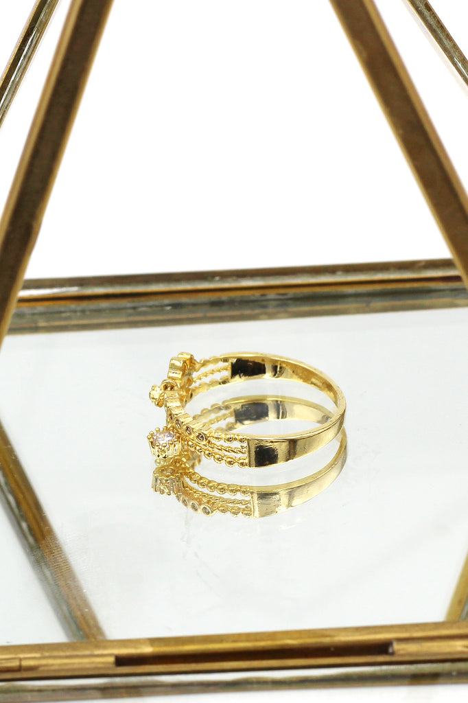 fashion mini crystal golden ring
