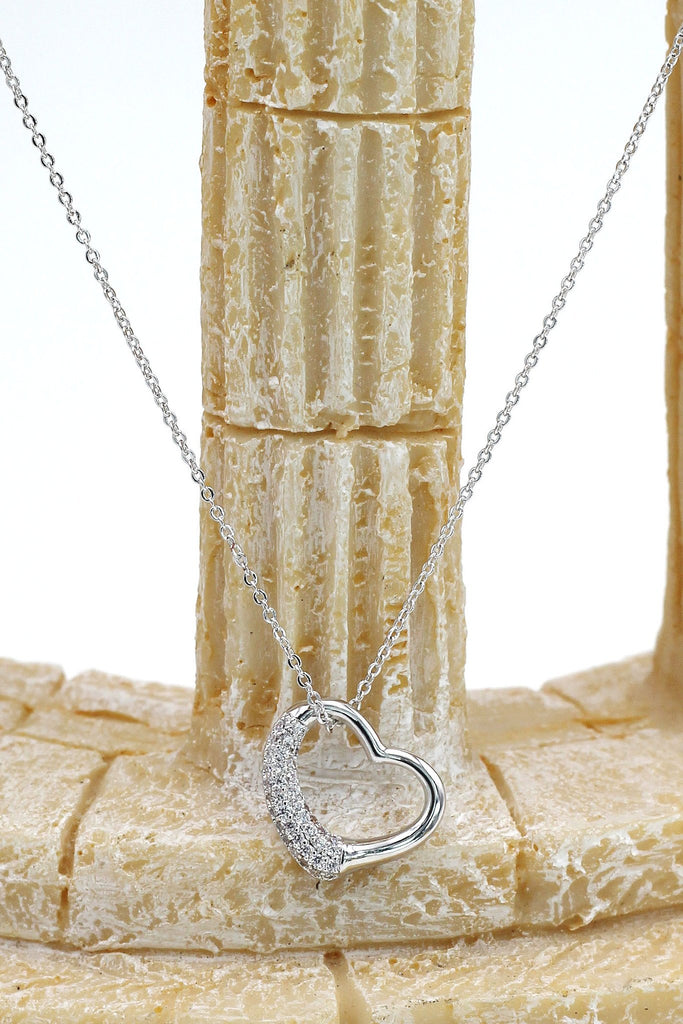 sweet heart crystal earrings necklace set