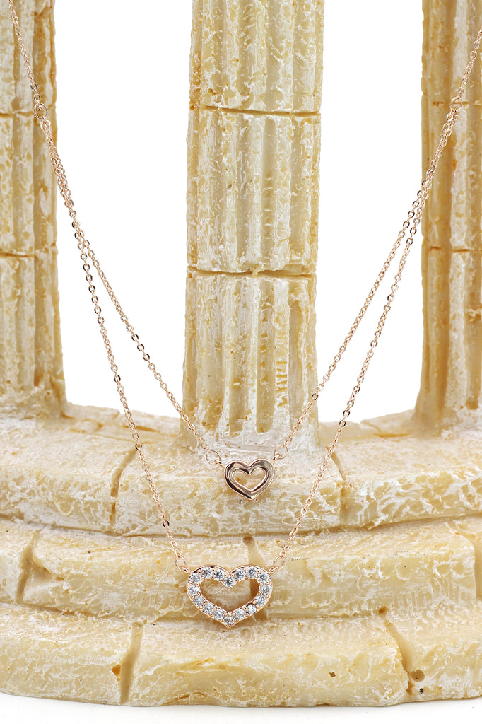 duplexes mini heart crystal necklace