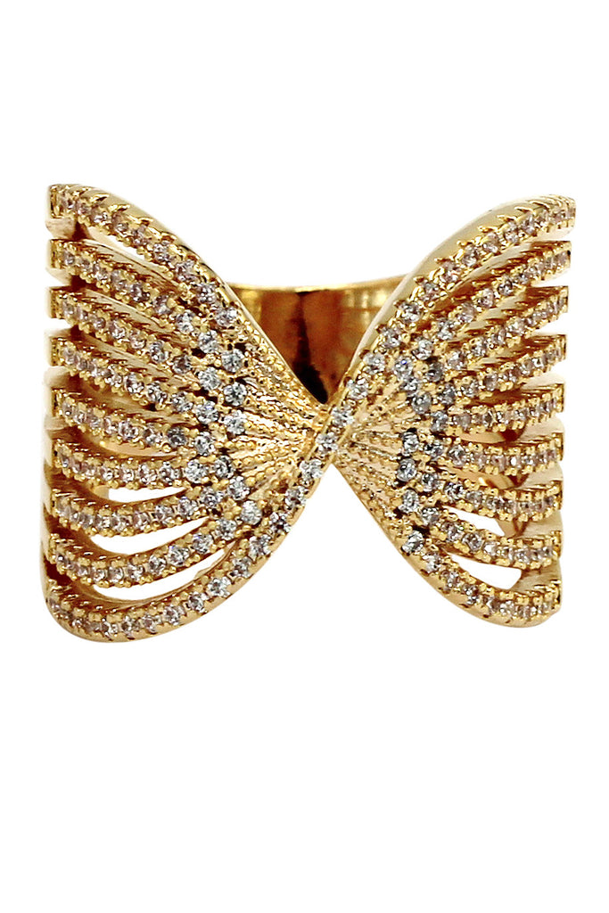 sparkling crystal butterfly powder ring