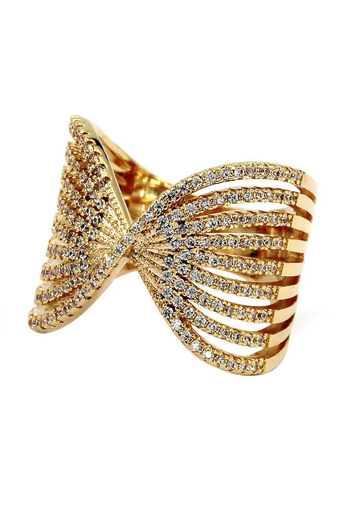 sparkling crystal butterfly powder ring