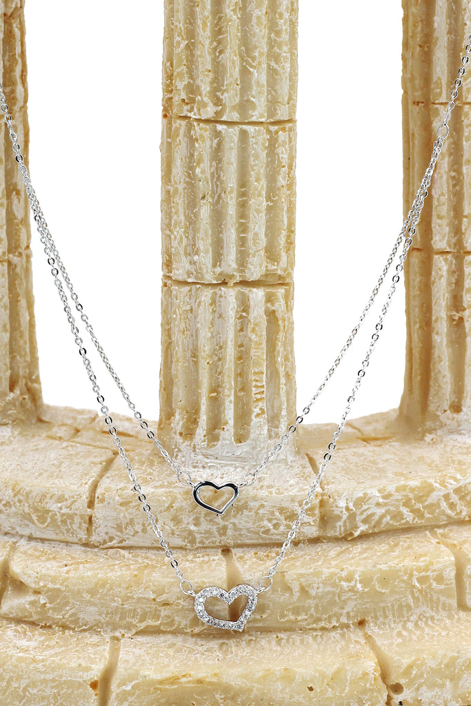 duplexes mini heart crystal necklace