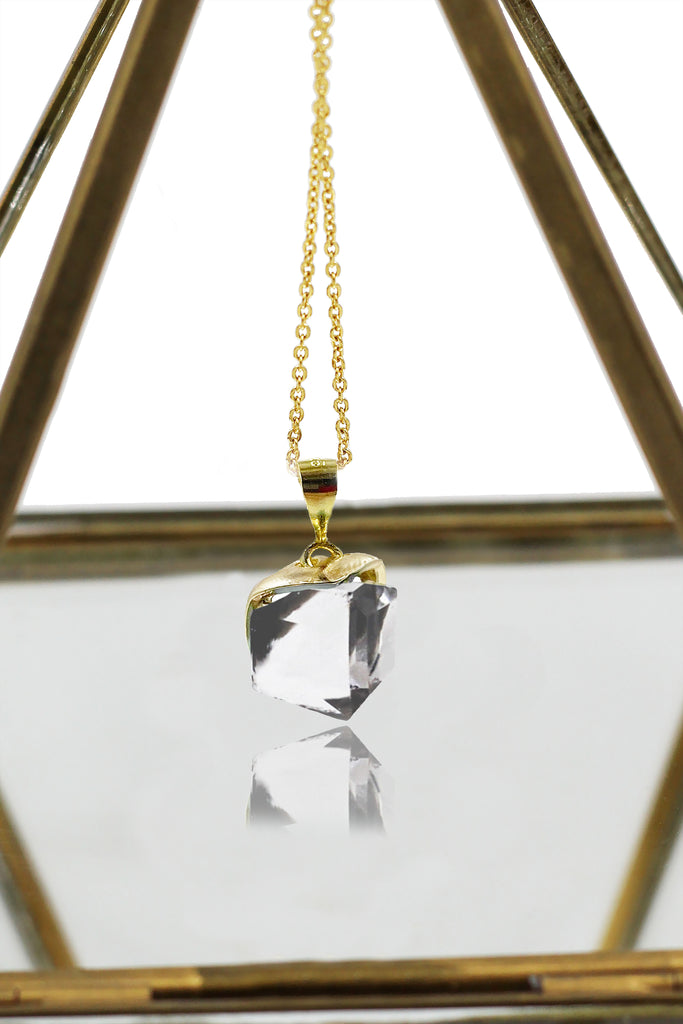 fashion colorful square crystal necklace