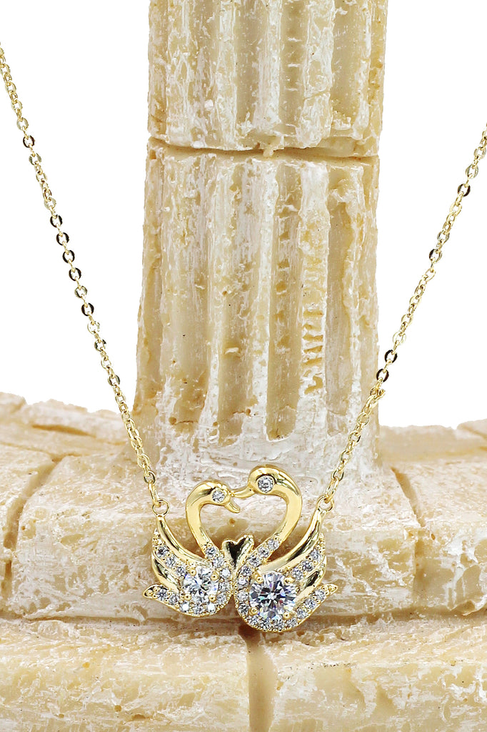 swan love crystal necklace
