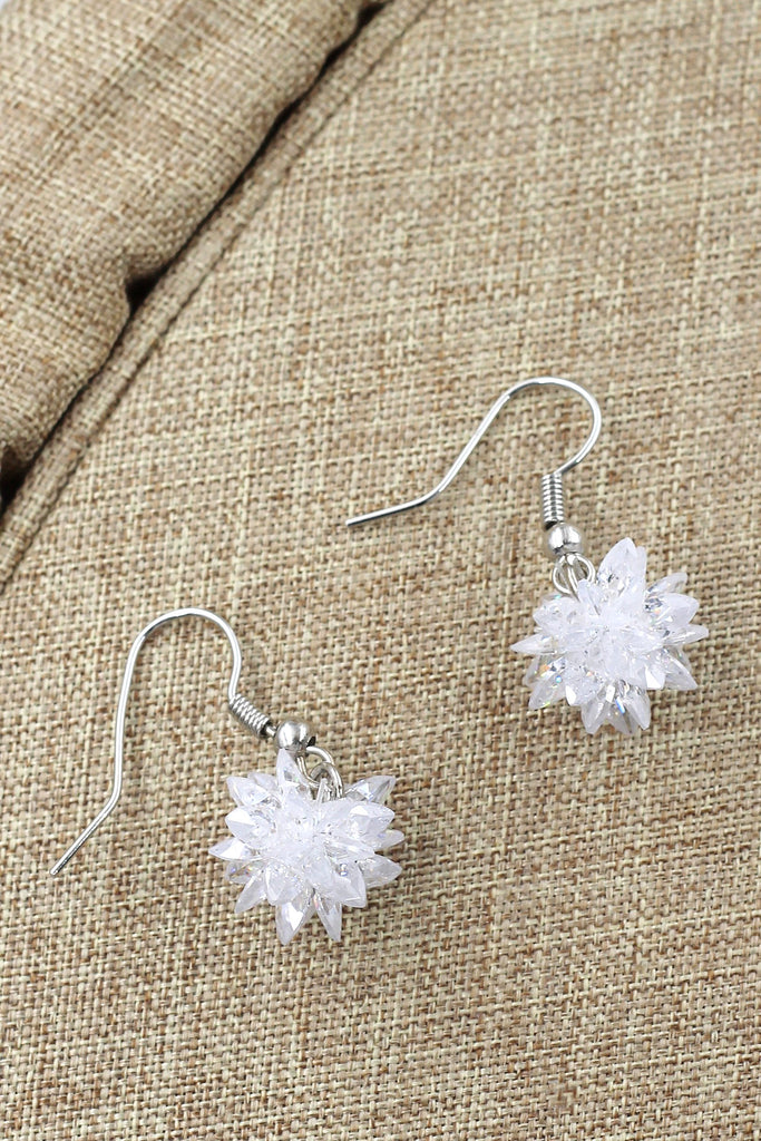 fashion snowflake silver necklace earrings set