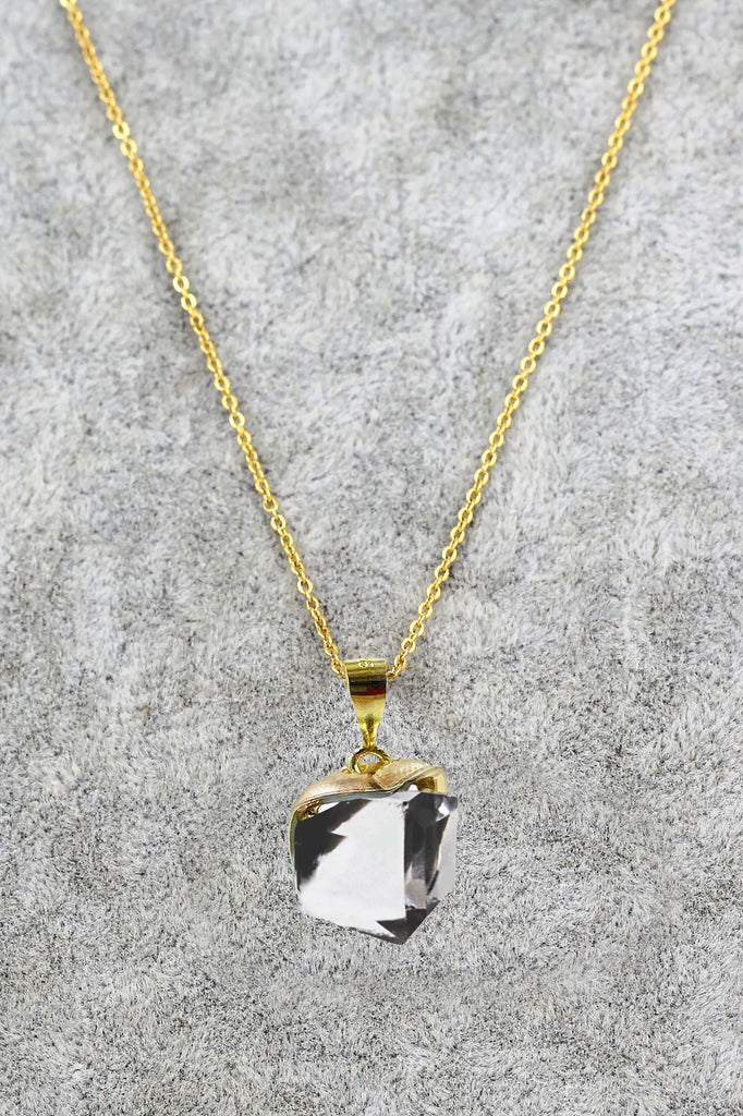 fashion colorful square crystal necklace