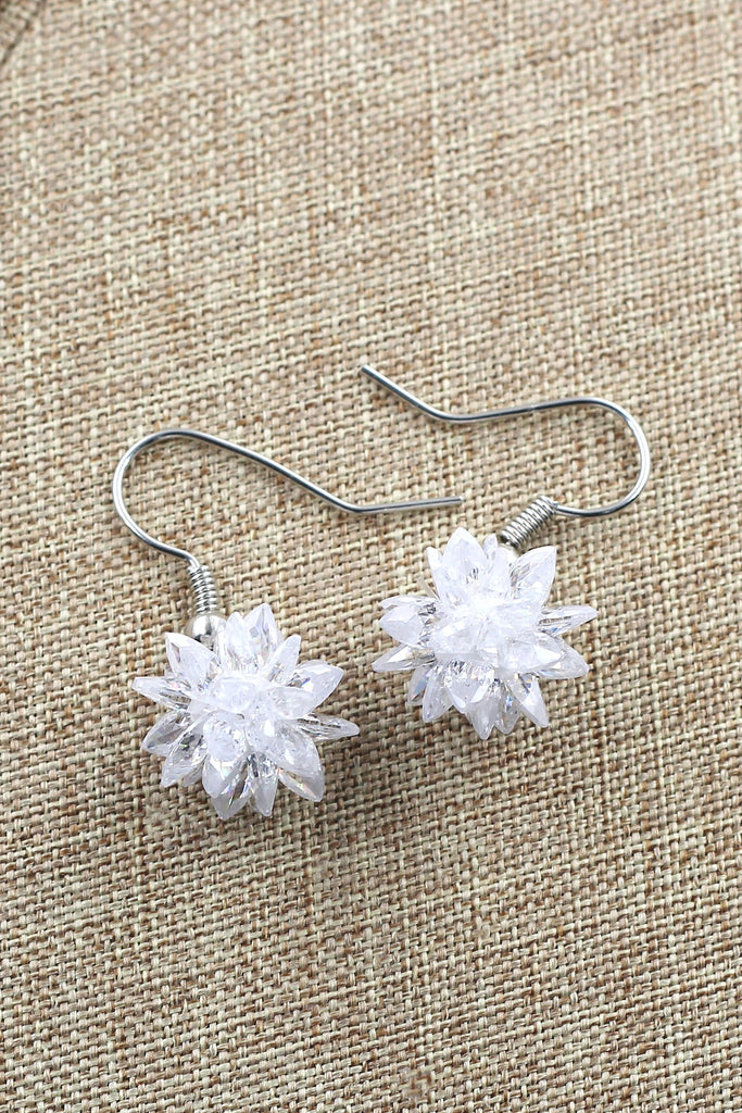 fashion snowflake silver necklace earrings set