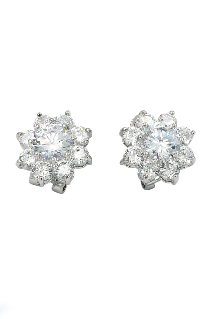 sparkling crystal flower lady earrings