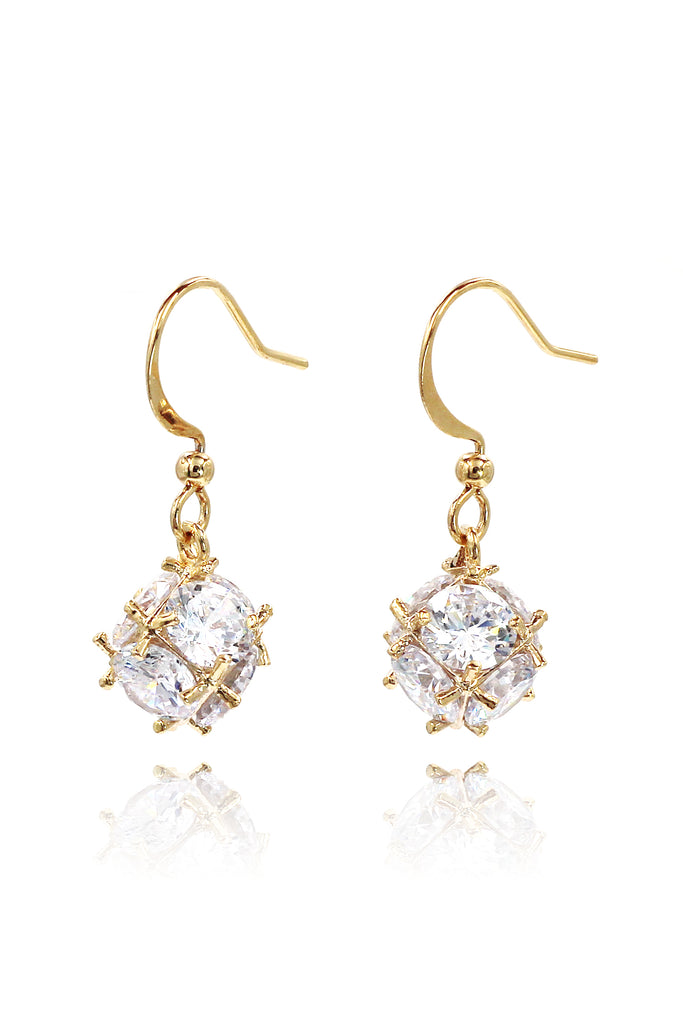 mini crystal ball necklace earrings set