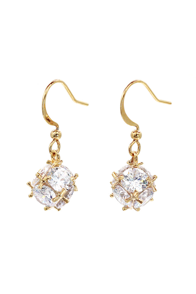 lady crystal ball earrings