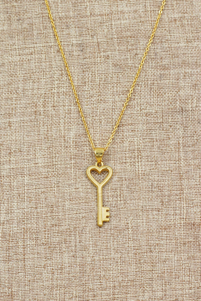 simple love key necklace