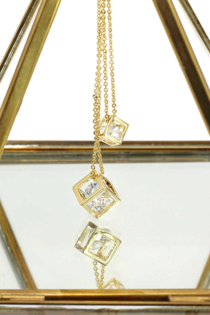 duplexes cubic crystal necklace