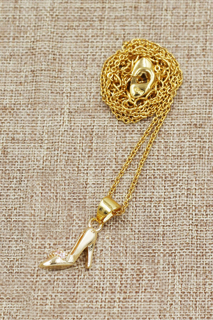 fashion crystal shoes pendant necklace