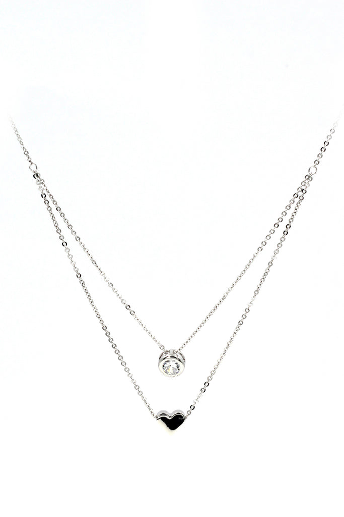 small love circle crystal necklace