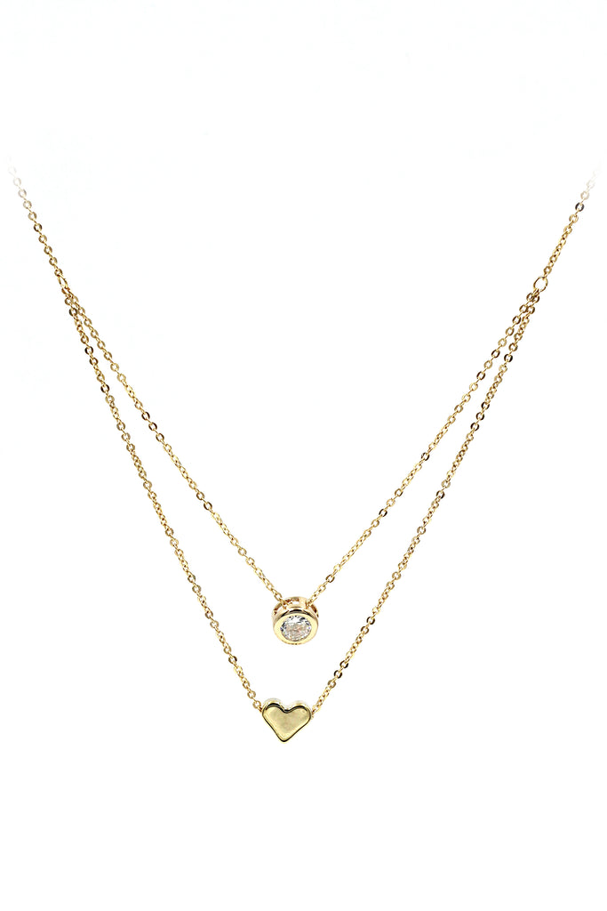 small love circle crystal necklace