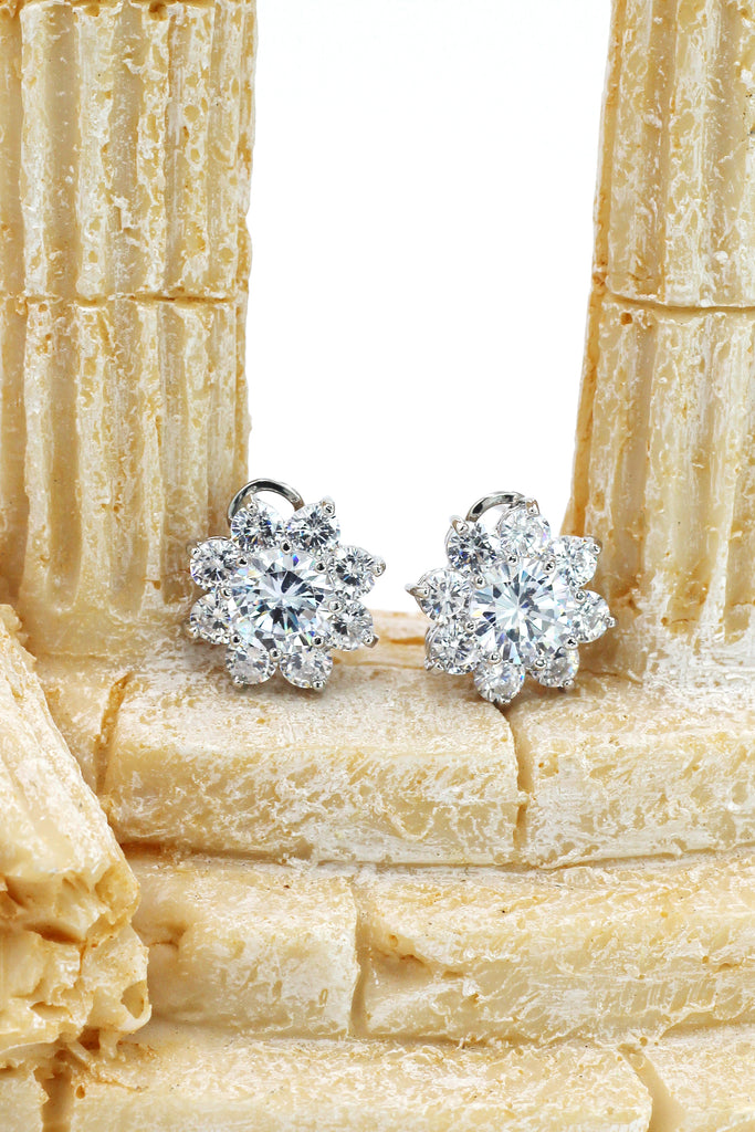 sparkling crystal flower lady earrings