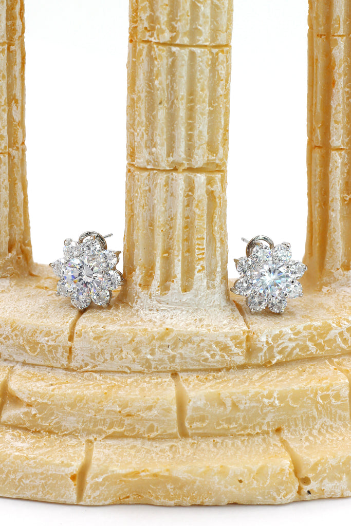 sparkling crystal flower lady earrings