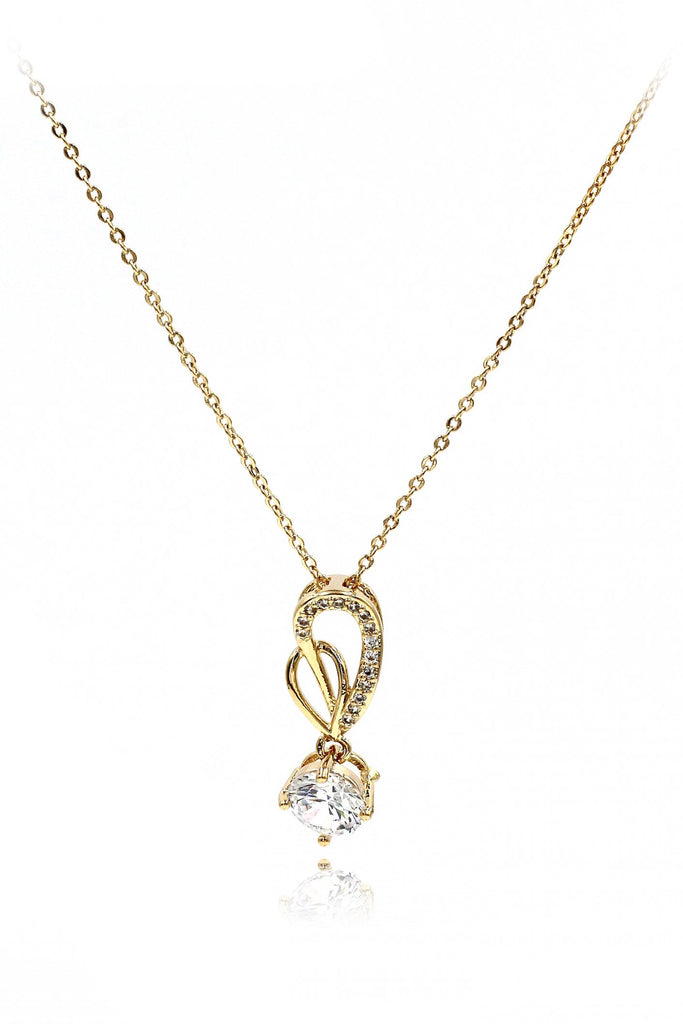golden elegant pendant earrings necklace set