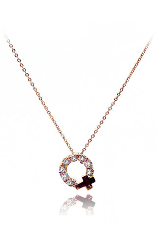 duplexes mini crystal cross pearl necklace