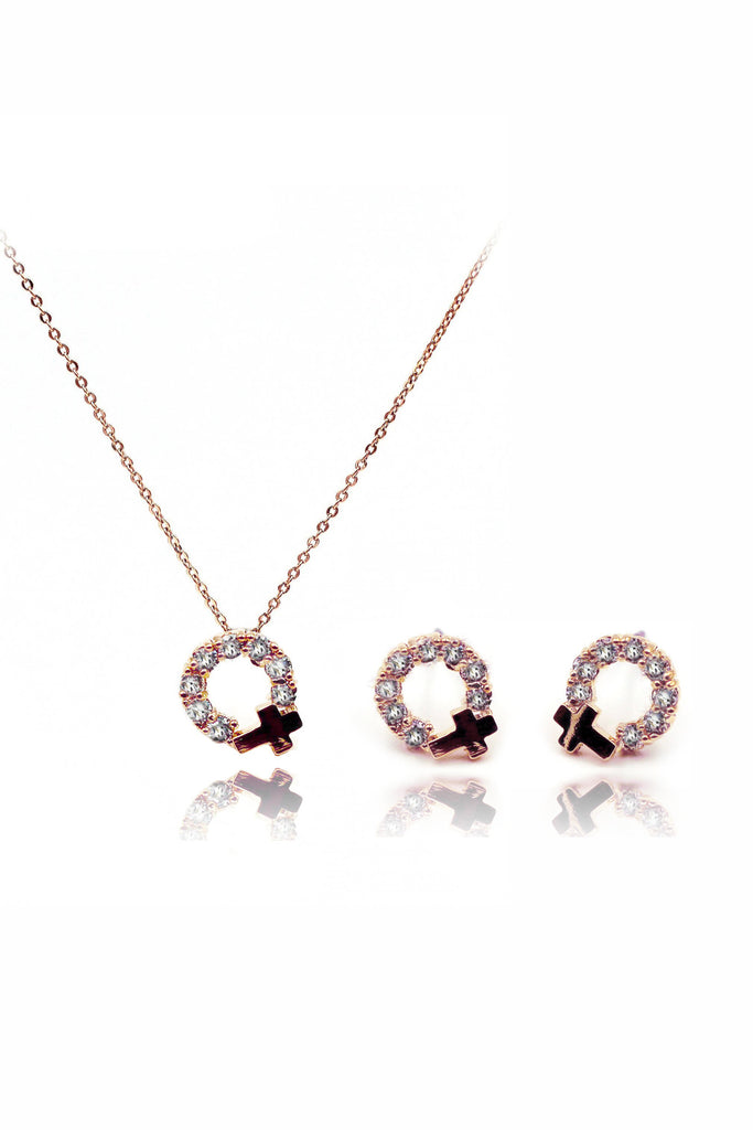 Simple Mini Cross Necklace Set