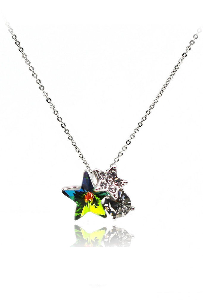 lovely cute star crystal earrings necklace set