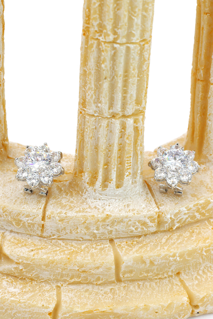 sparkling crystal flower lady earrings