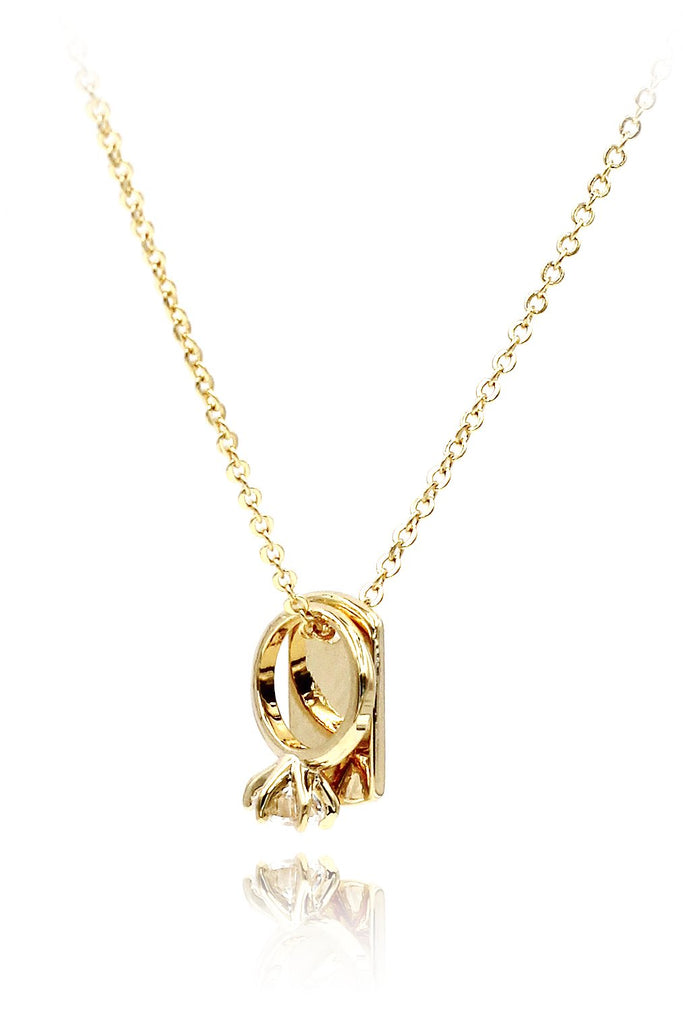Square Brand Crystal Ring Necklace Earrings Set