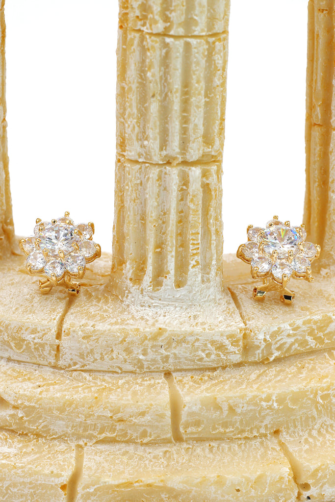 sparkling crystal flower lady earrings