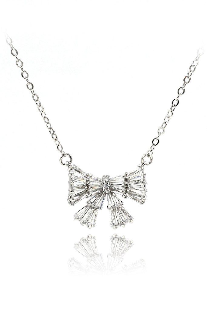 bow crystal necklace earrings set