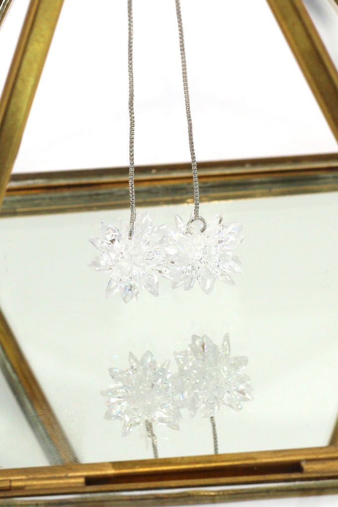fashion pendant crystal snow long earrings