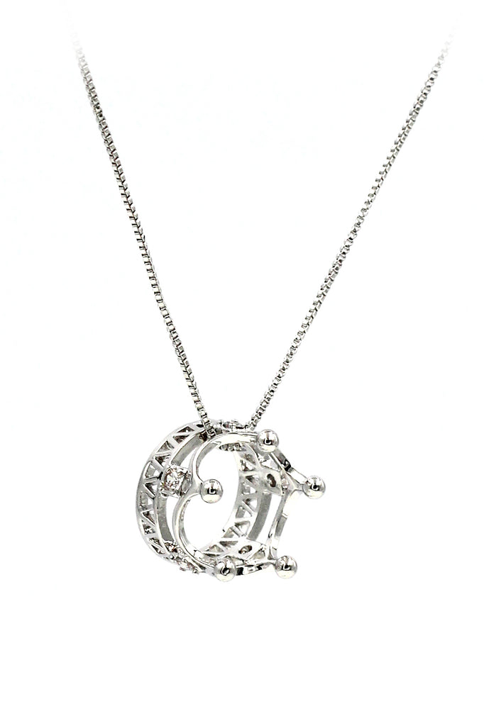 delicate little crown crystal necklace