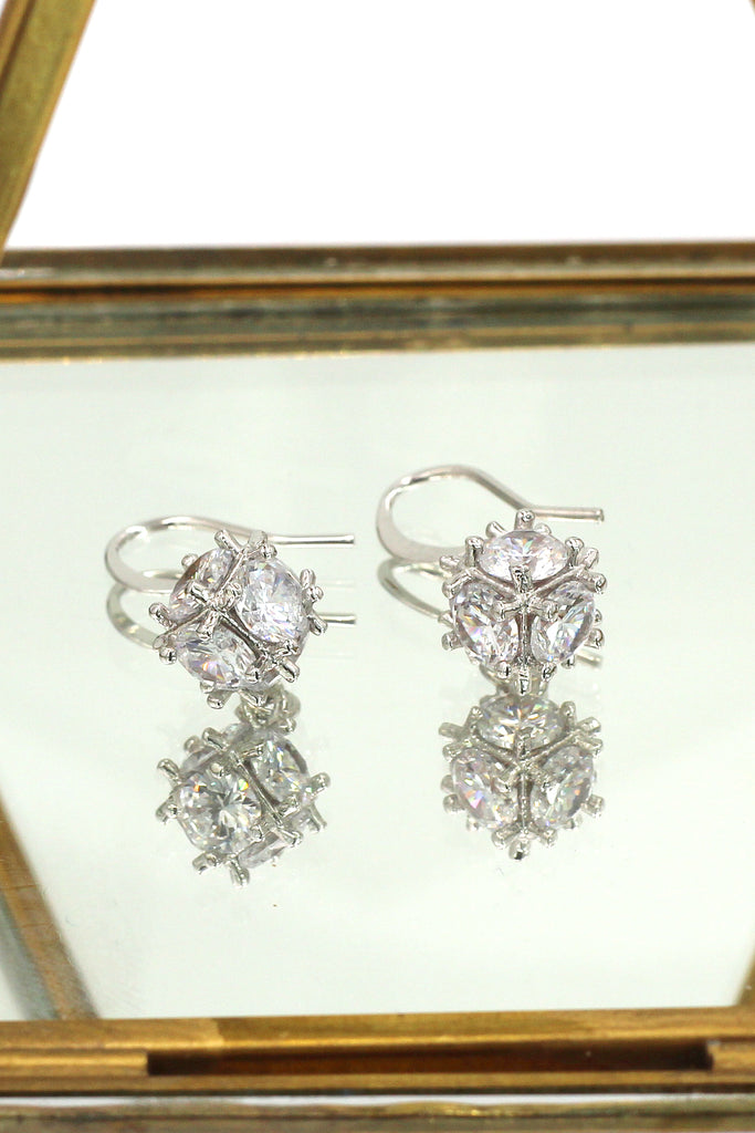lady crystal ball earrings