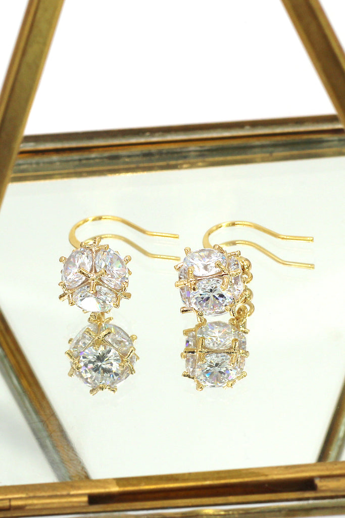 lady crystal ball earrings