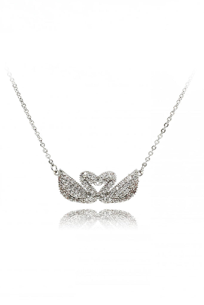 best selling crystal swan necklace earrings set