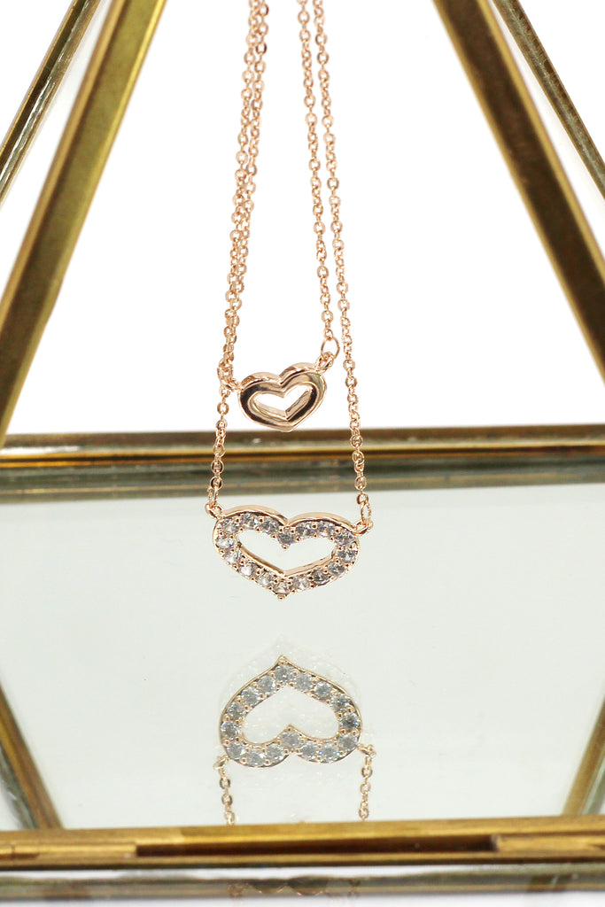 duplexes mini heart crystal necklace