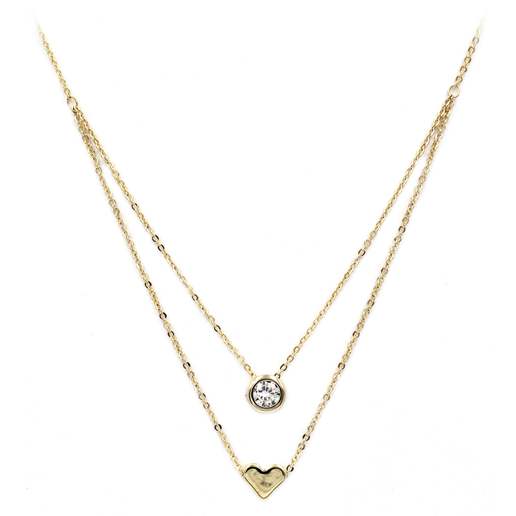 small love circle crystal necklace