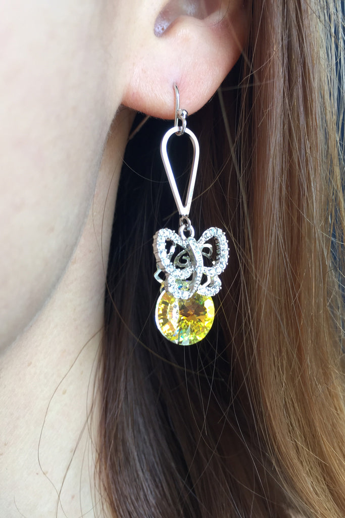 Lovely butterfly shiny Crystal Earrings