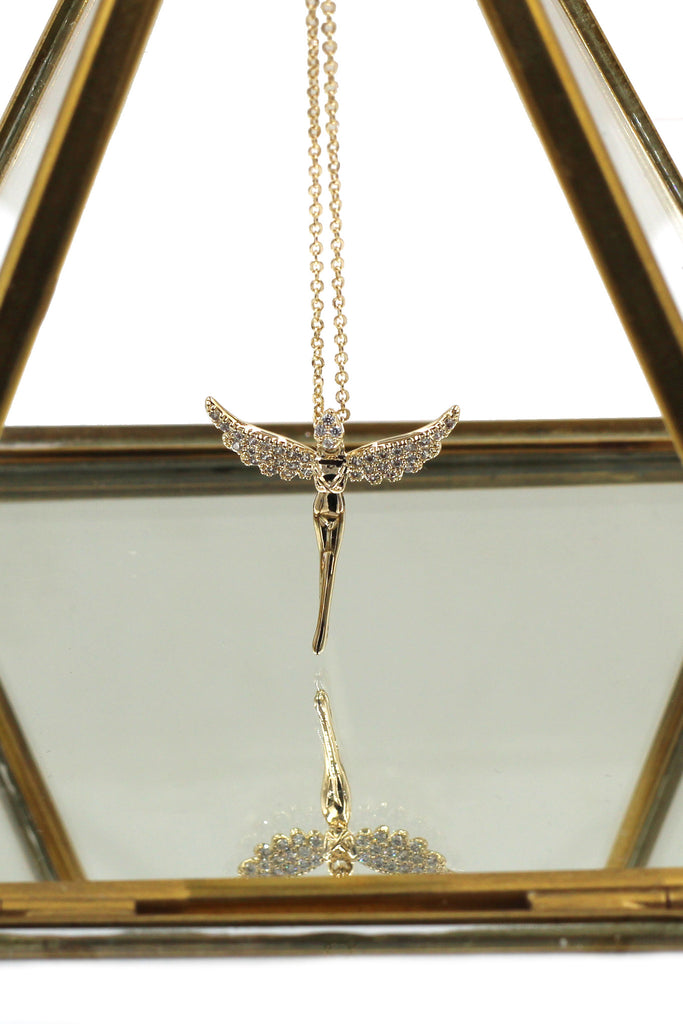 mini angel clavicle necklace
