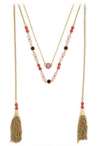 Fashion Double crystal necklace