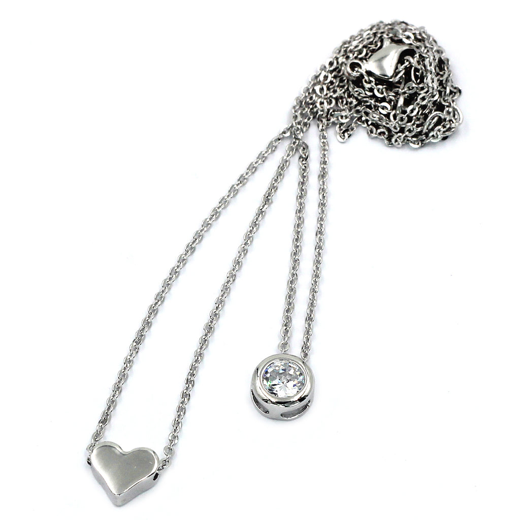 small love circle crystal necklace