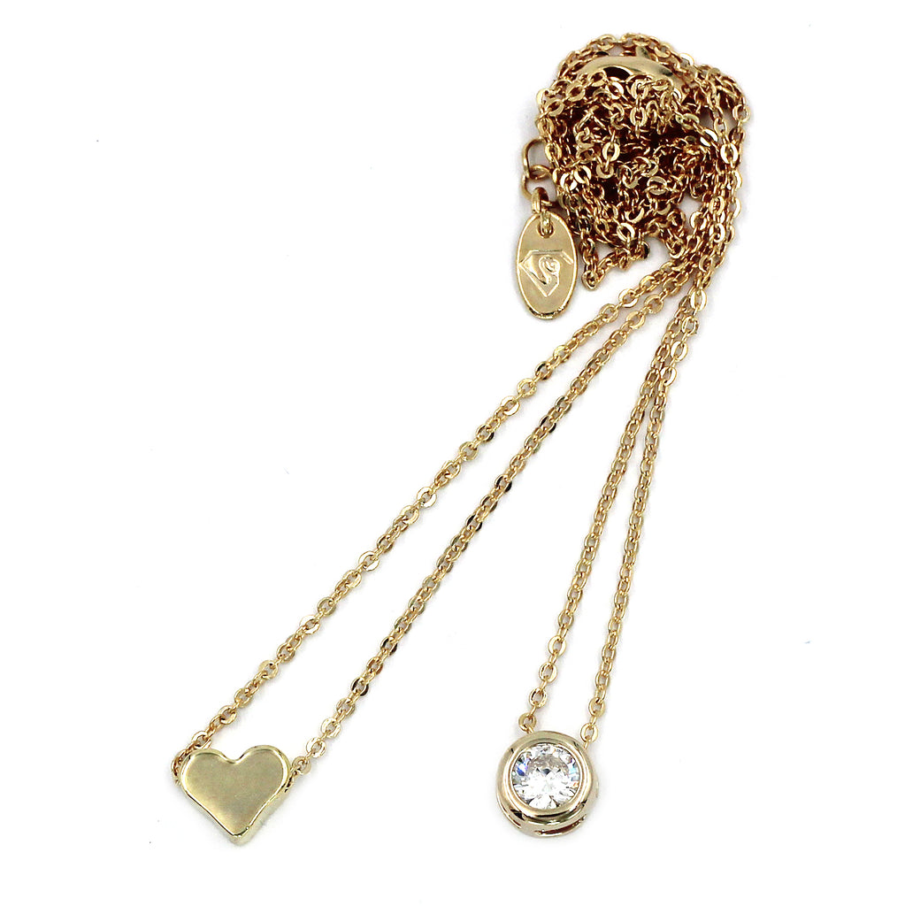 small love circle crystal necklace