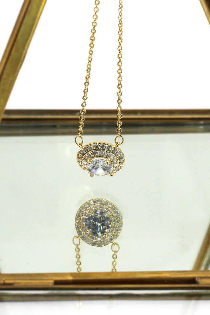 sparkling crystal clavicle necklace earrings set