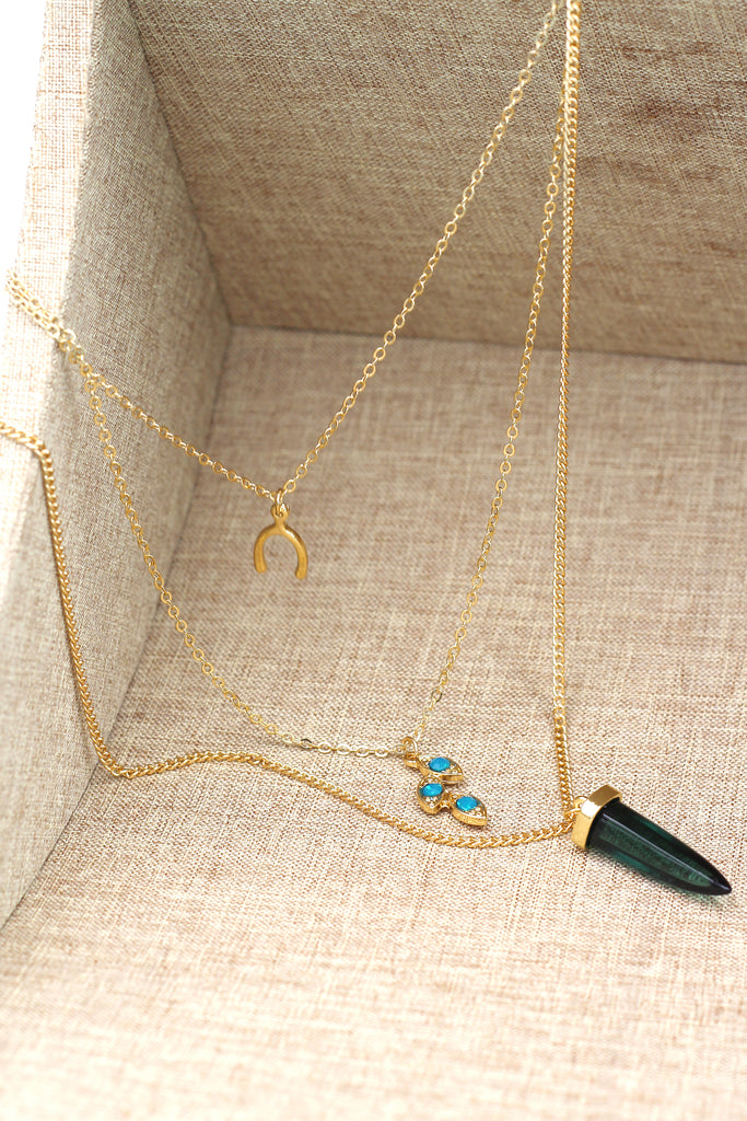 three-tier fashion chain pendant necklace