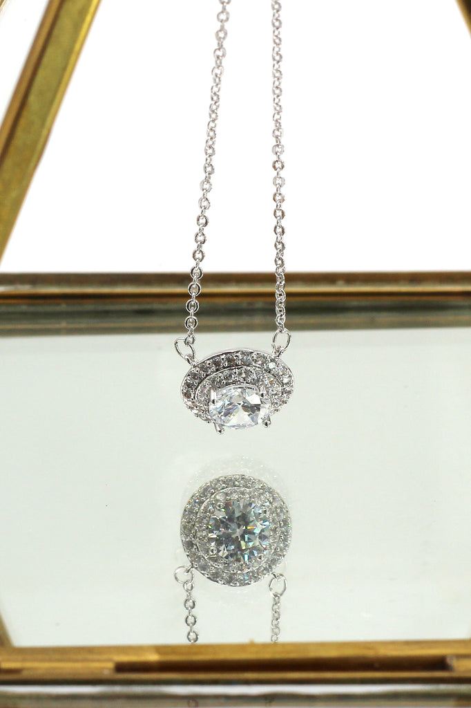 sparkling crystal clavicle necklace