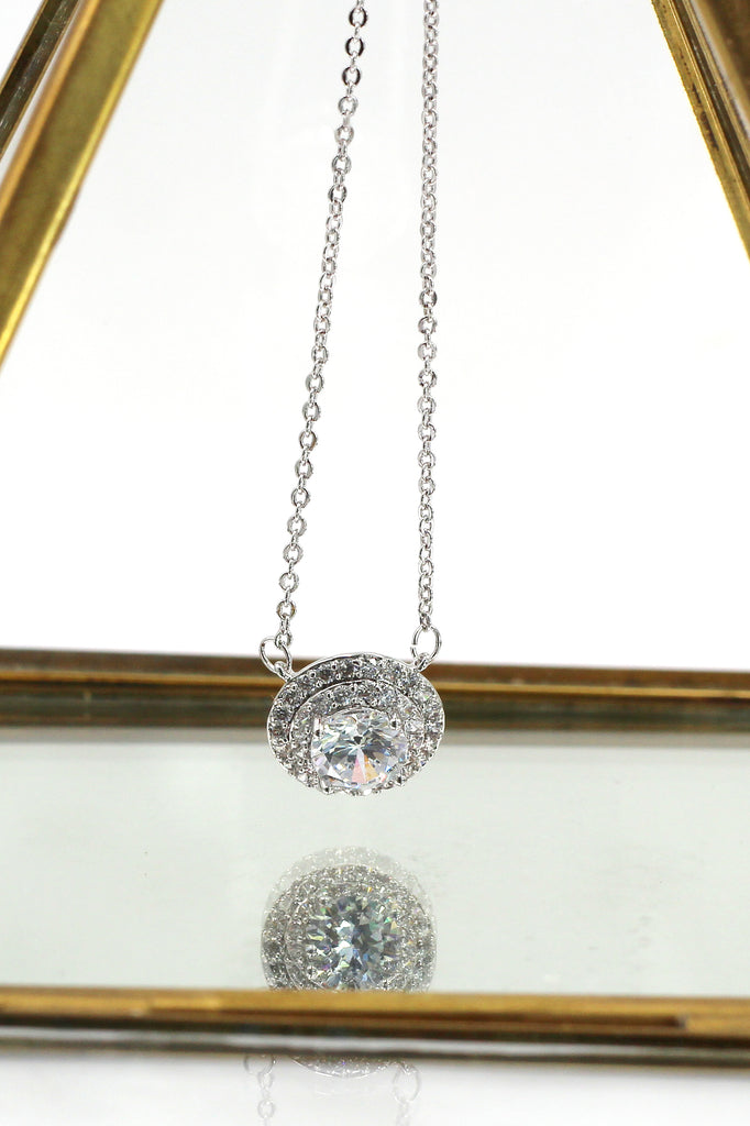 sparkling crystal clavicle necklace