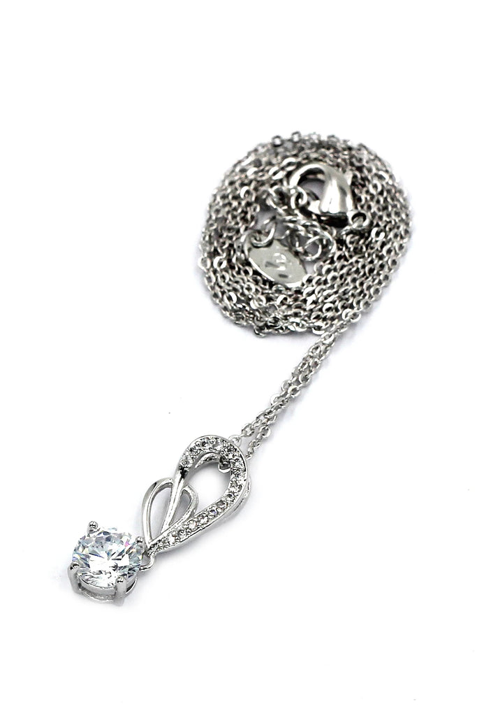 shiny four-claw crystal ring necklace set