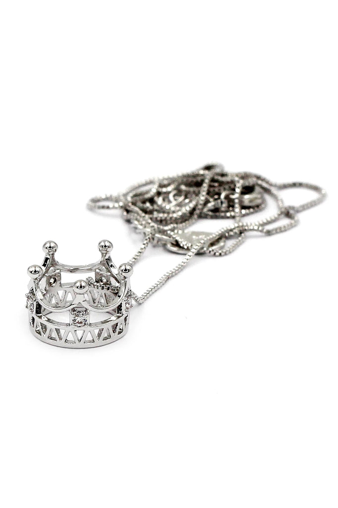 fashion crown crystal ring necklace set